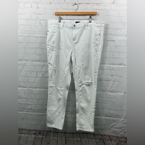 Rampage Jeans Womens Plus Size 22W Off White Distressed Ankle Cropped Denim*READ